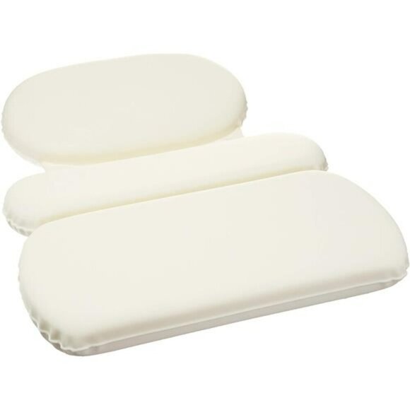Bath Tub Neck Pillow with Suction Cups Waterproof 3-Panel Off-white Polyester - Picture 1 of 8